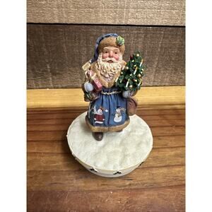 Possible Dreams Evergreen Traveler Santa Candle Topper